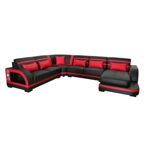 red leather corner chaise sofa
