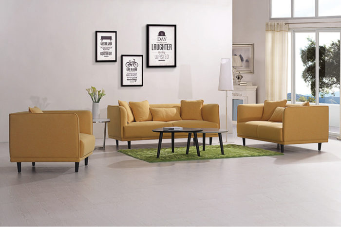 3 piece modern fabric sofa set