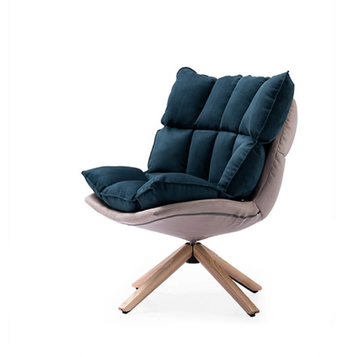 modern bedroom armchair with swivel function
