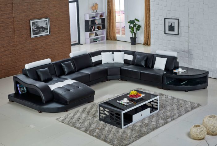 black sectional sofa sale with storage