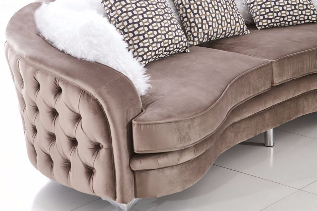 Fabric Chesterfield Sofa In Round Shape | Chesterfiled Round Sofa set