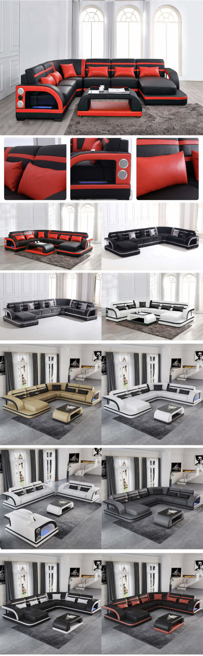 custom corner sectional couch from china in multi colors