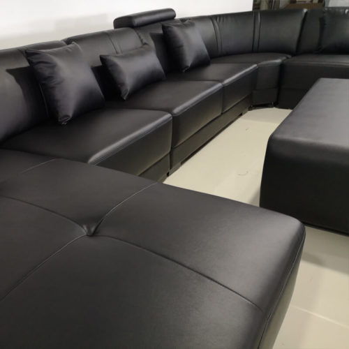 Black Leather Sectional Couch With Storage Black Corner Sofa
