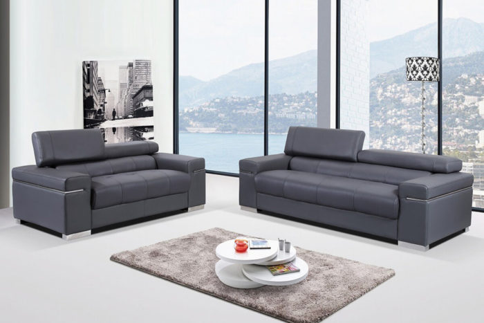 household living room black sofa