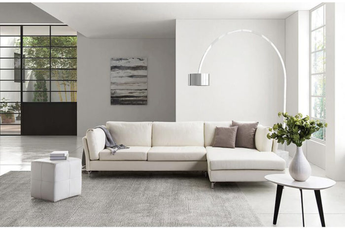 white leather sectional sofa for small space