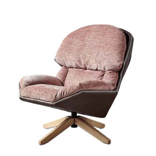 comfy swivel lounge chair in pink color