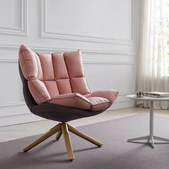 living room swivel pink armchair