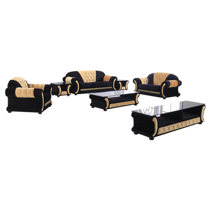 luxury fabric sofa set with coffee tables
