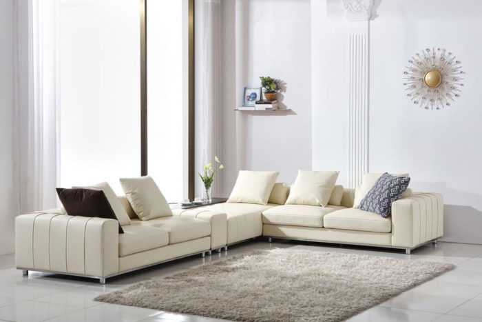 white leather modular sofa