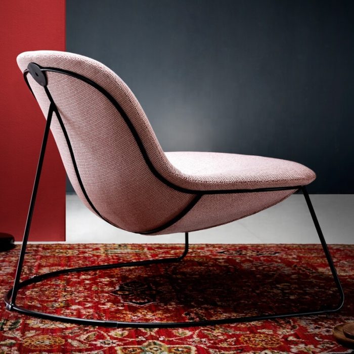 modern pink armchair