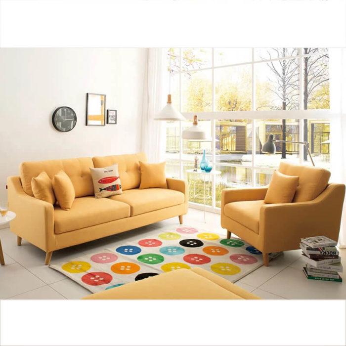 yellow storage couch bed set