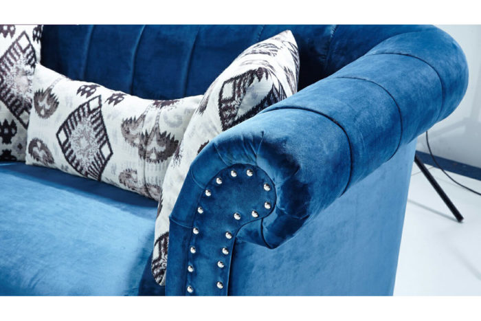 sofa inner arms with decorative cord outlines