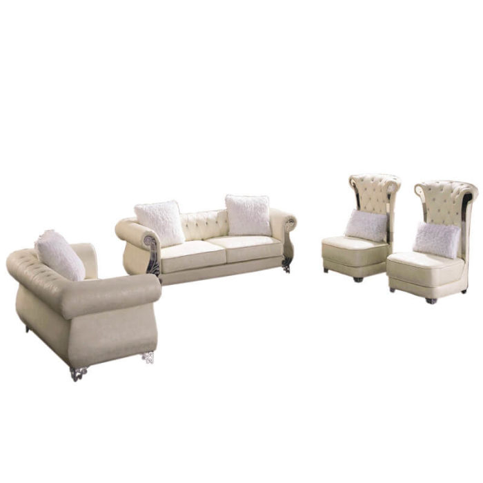 tufted leather sofa set in leather