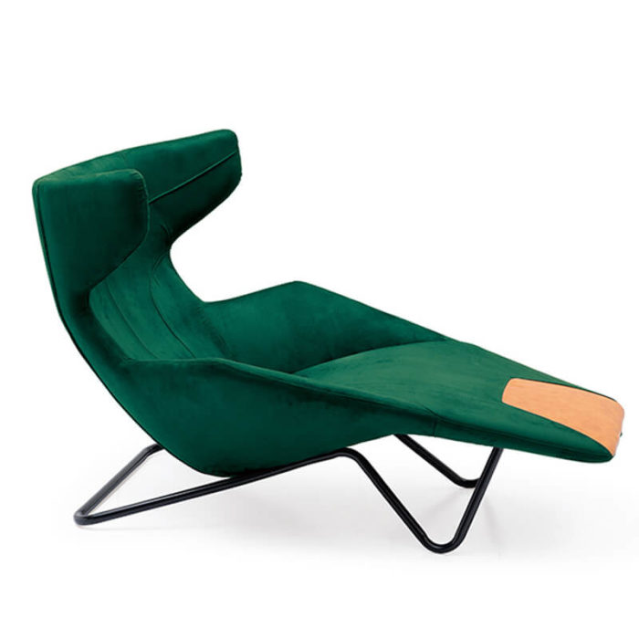 green velvet long chair