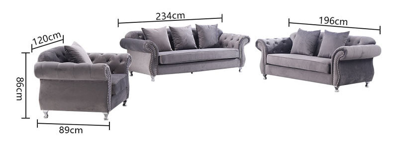 button tufted sofa size