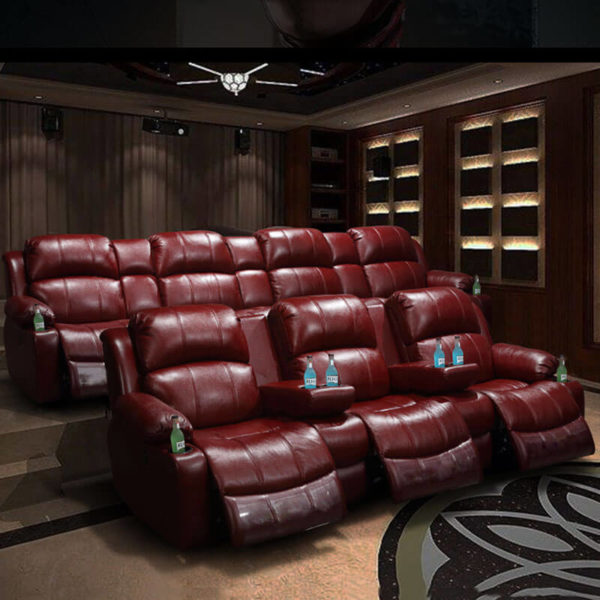 Brown Leather Movie Theater Recliner Chairs | Movie Theater Seats
