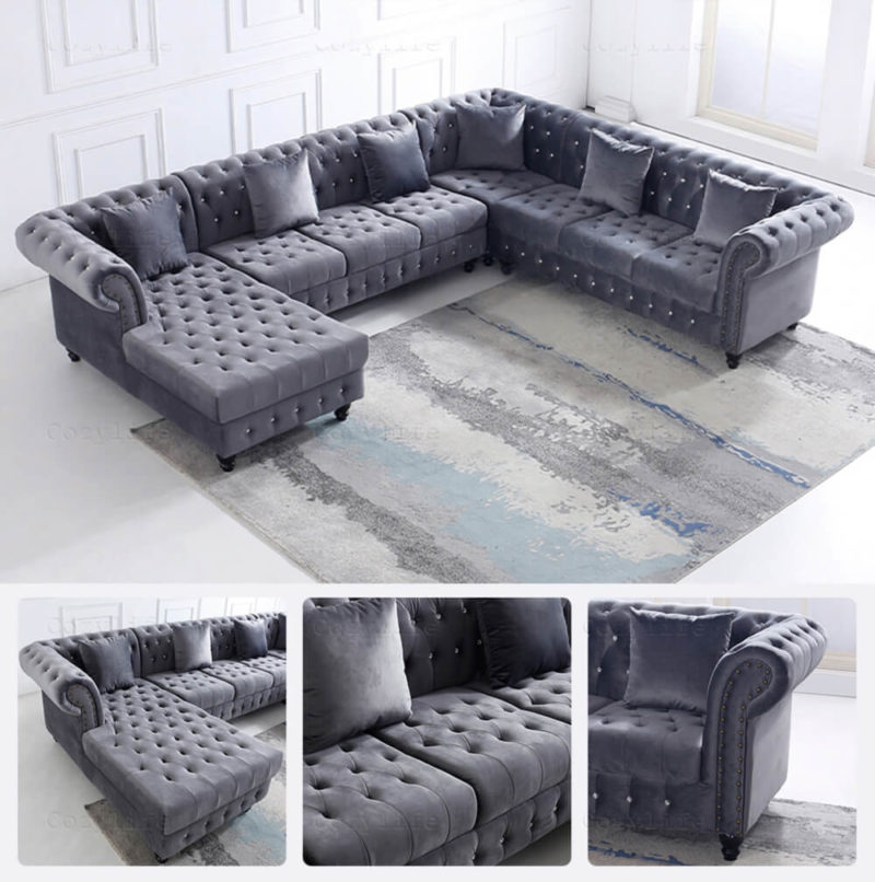 large sectional chesterfield corner sofa