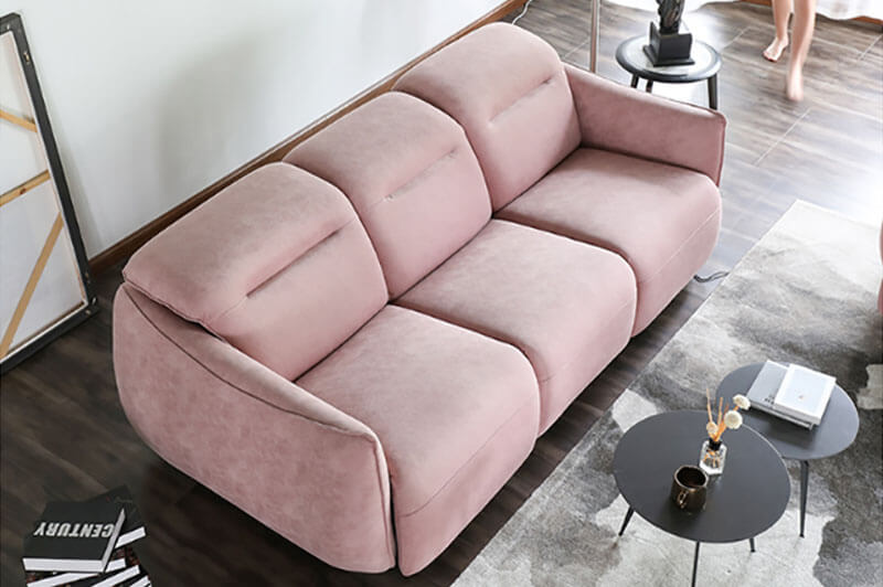 pink recliner sofa