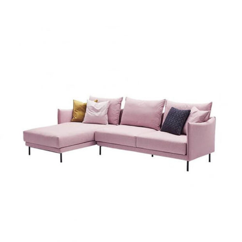 Pink l type corner sofa