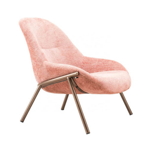 pink metal lounge chair