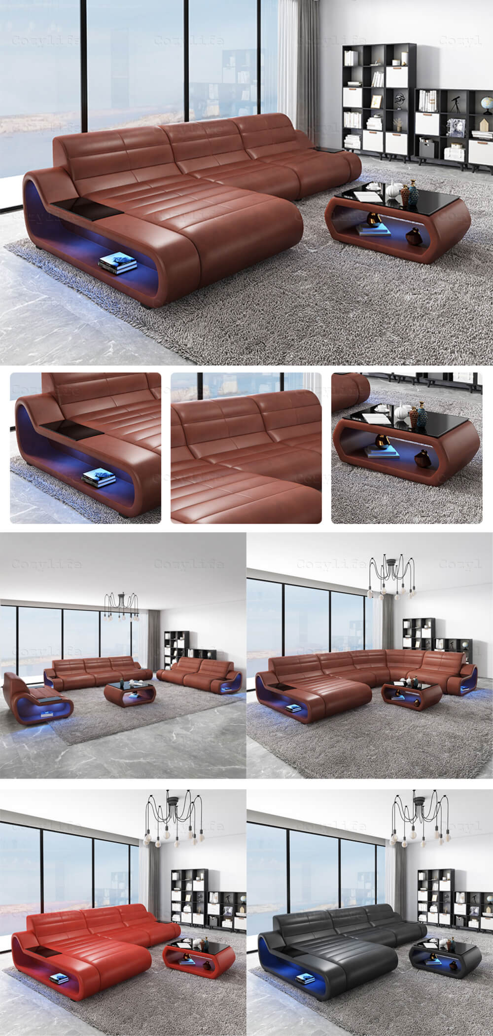 home smart luxury corner sofa in multi colors