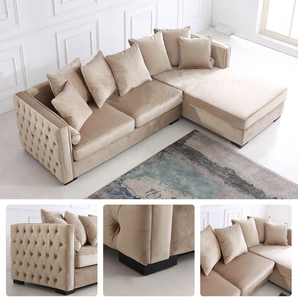 L shaped chesterfield corner sofa