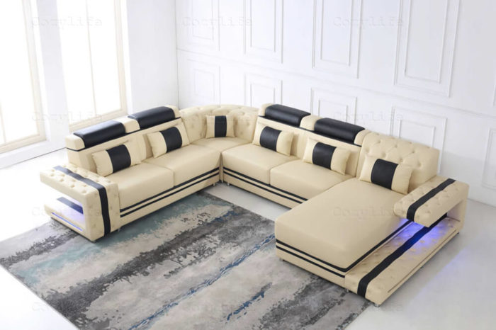 beige XL corner sofa