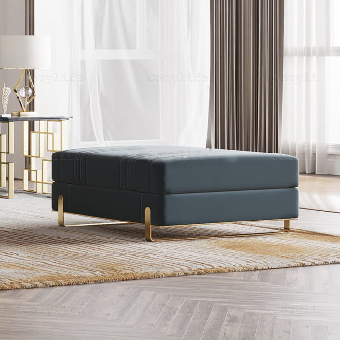 channel tufted ottoman with metal legs