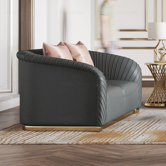 custom chrome base sofa chair