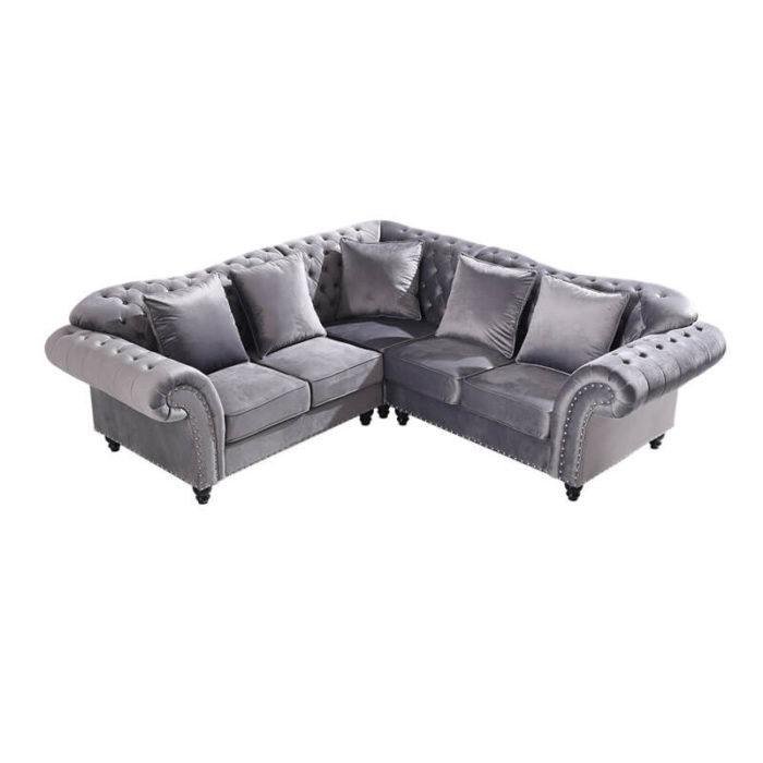 grey l shaped sofa