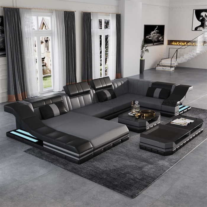 grey modular sectional sofa with storage