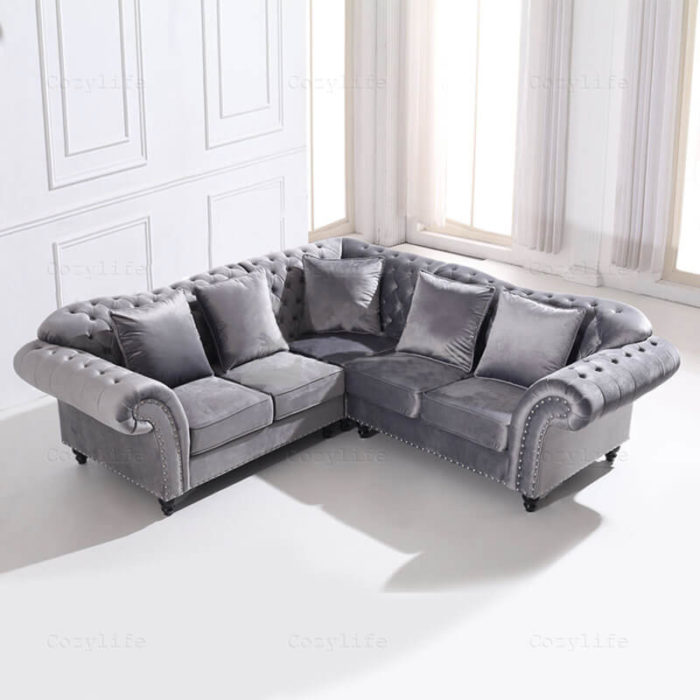 grey modular sofa in L shaped for wholesale