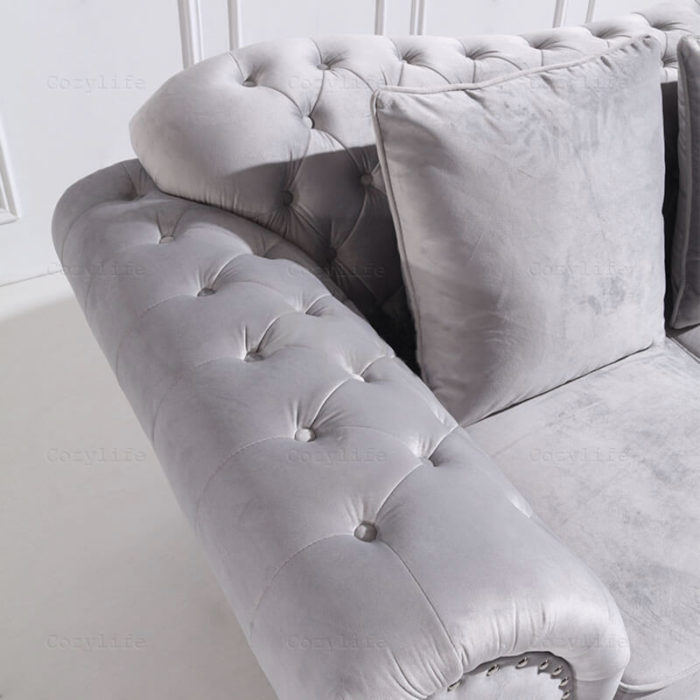 hand-made button tufted sofa arm