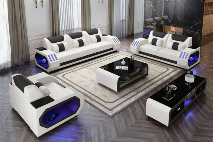latest design couch set with smart led lights