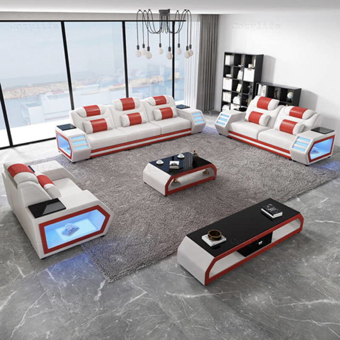 latest design sofa set with led lights