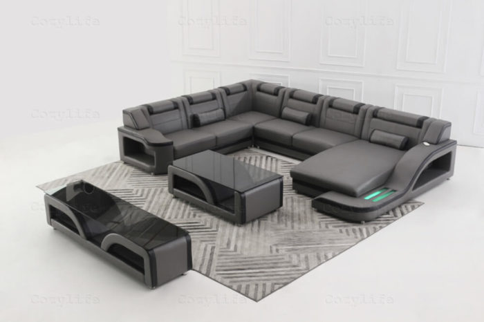 luxury leather furniture sectional sofa