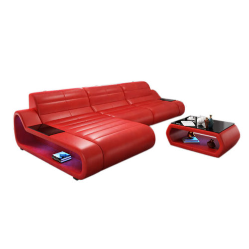 red sectional couch with led lights