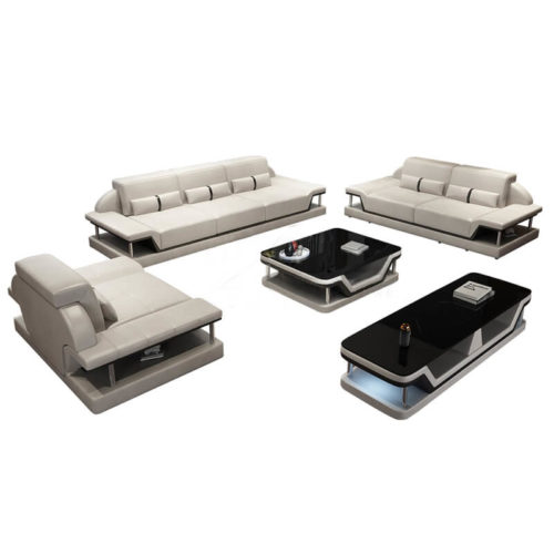 smart steel furniture sofa set with led lights made in china