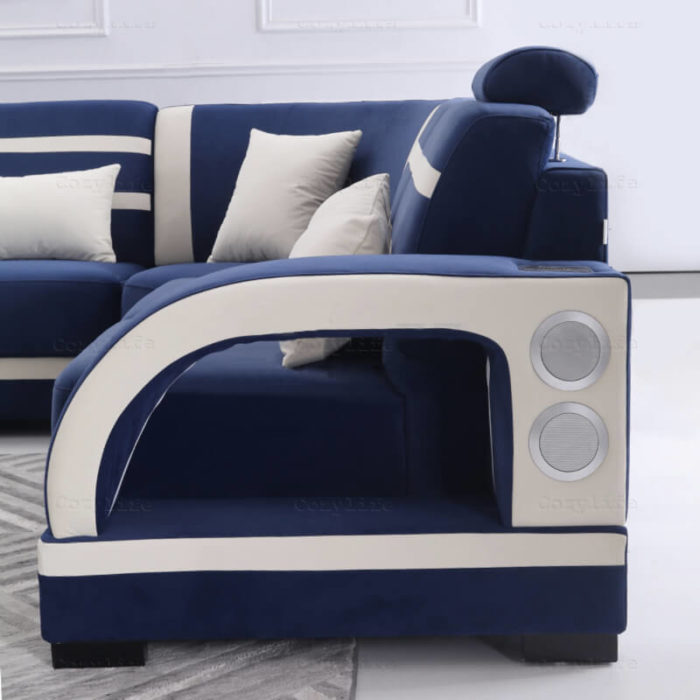 sofa with bluetooth speakers