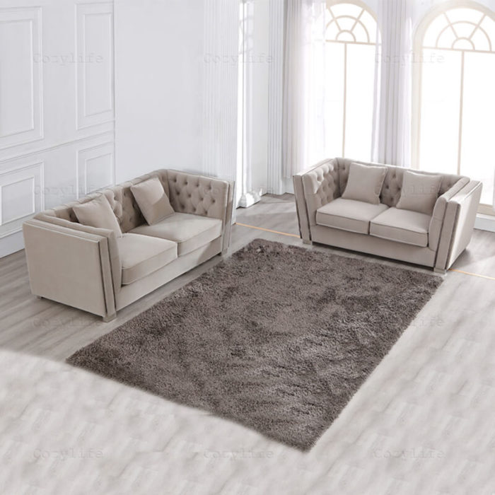 tufted beige sofa