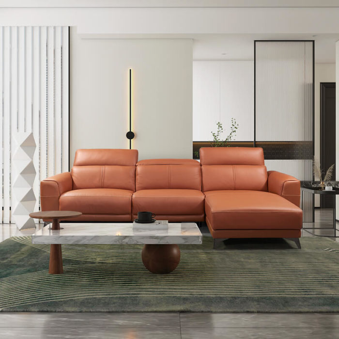 Power recliner sofa with chasie